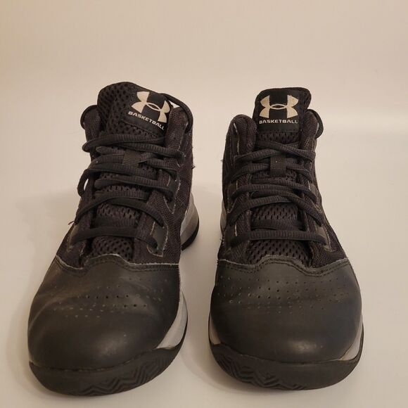 Under Armour Youth Jet Mid Size 1.5Y Black Lace Up Basketball Shoes 1274068-001 - Picture 5 of 10